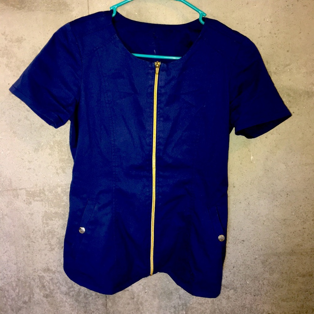 Januu XS Scrub Top Zip Front